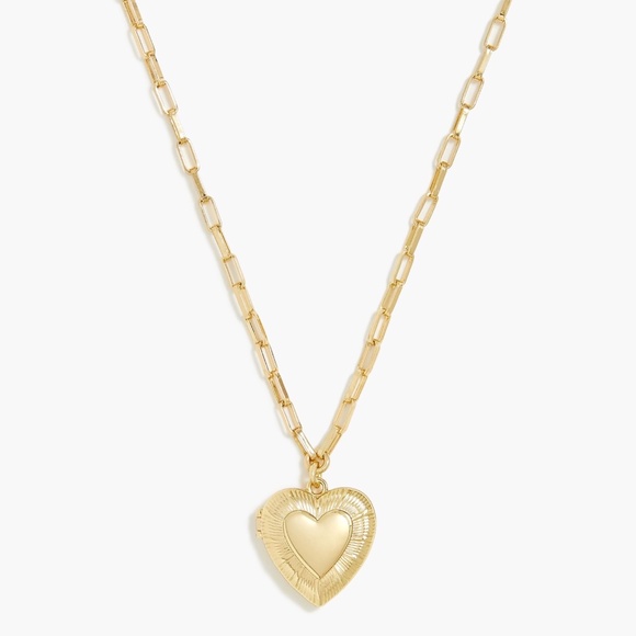 New JCREW Heart Locket Necklace in Gold $39 BN249 - Picture 1 of 3
